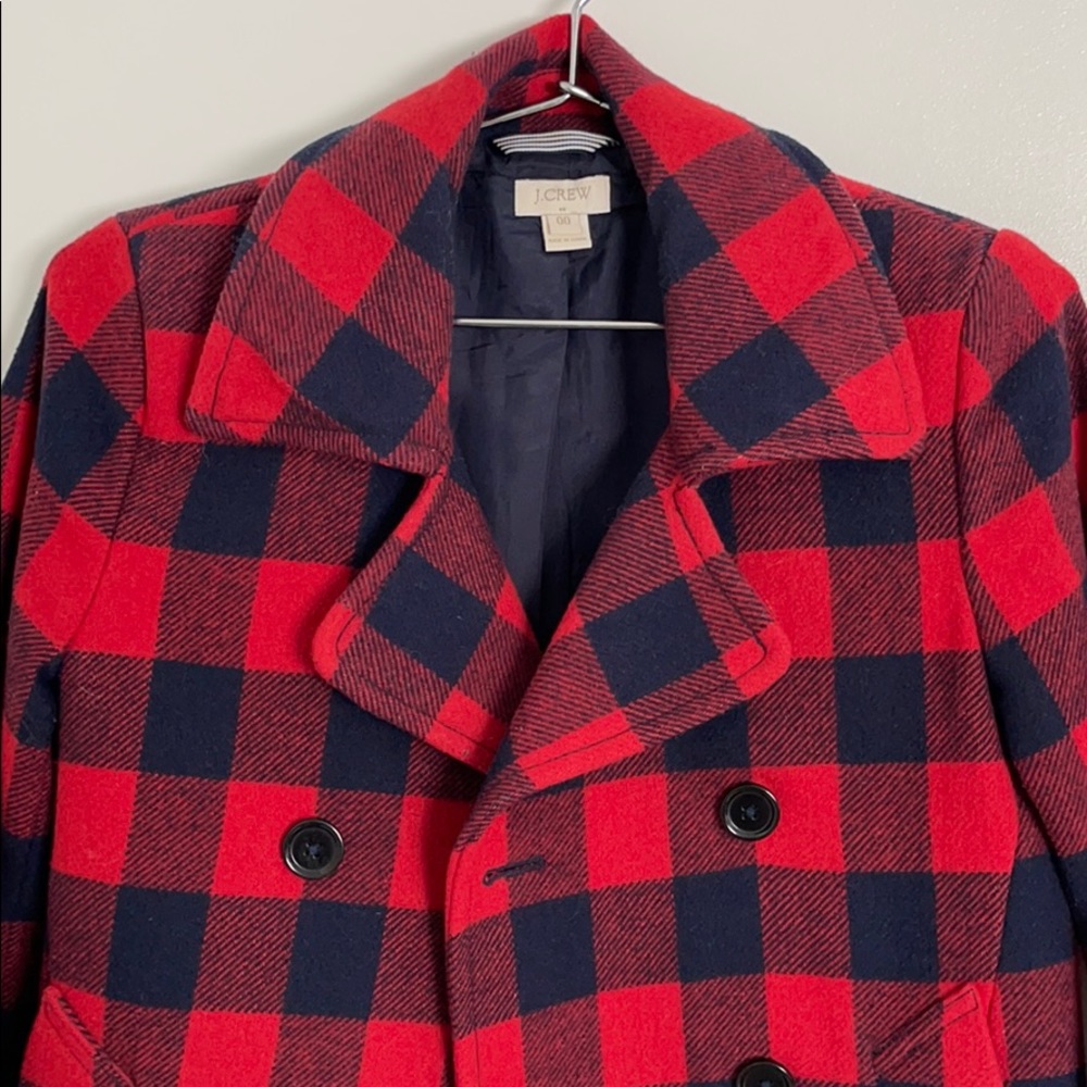 JCrew Plaid Peacoat!